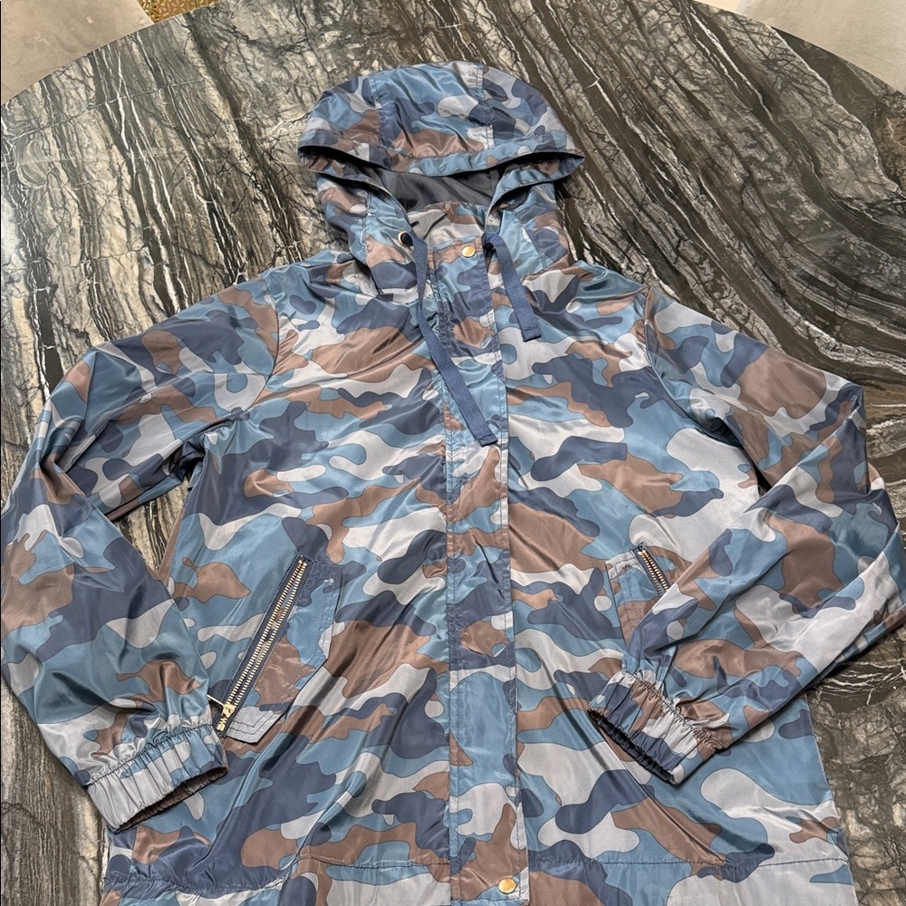 Ci Sono Blue and Brown Camouflage Jacket
